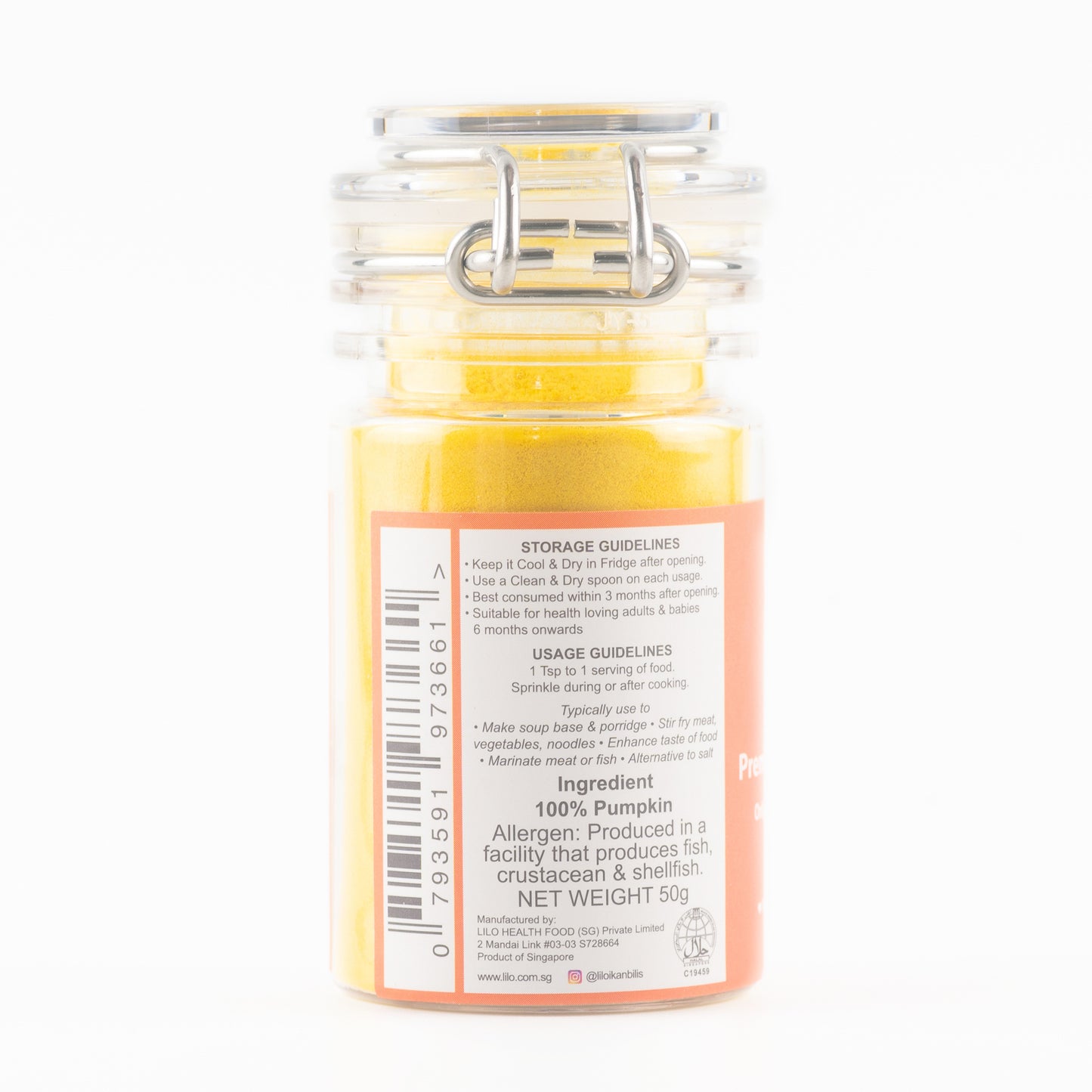 Pumpkin Powder 50g Bottle - Lilo Premium Series - Lilo Premium Ikan Bilis Powder