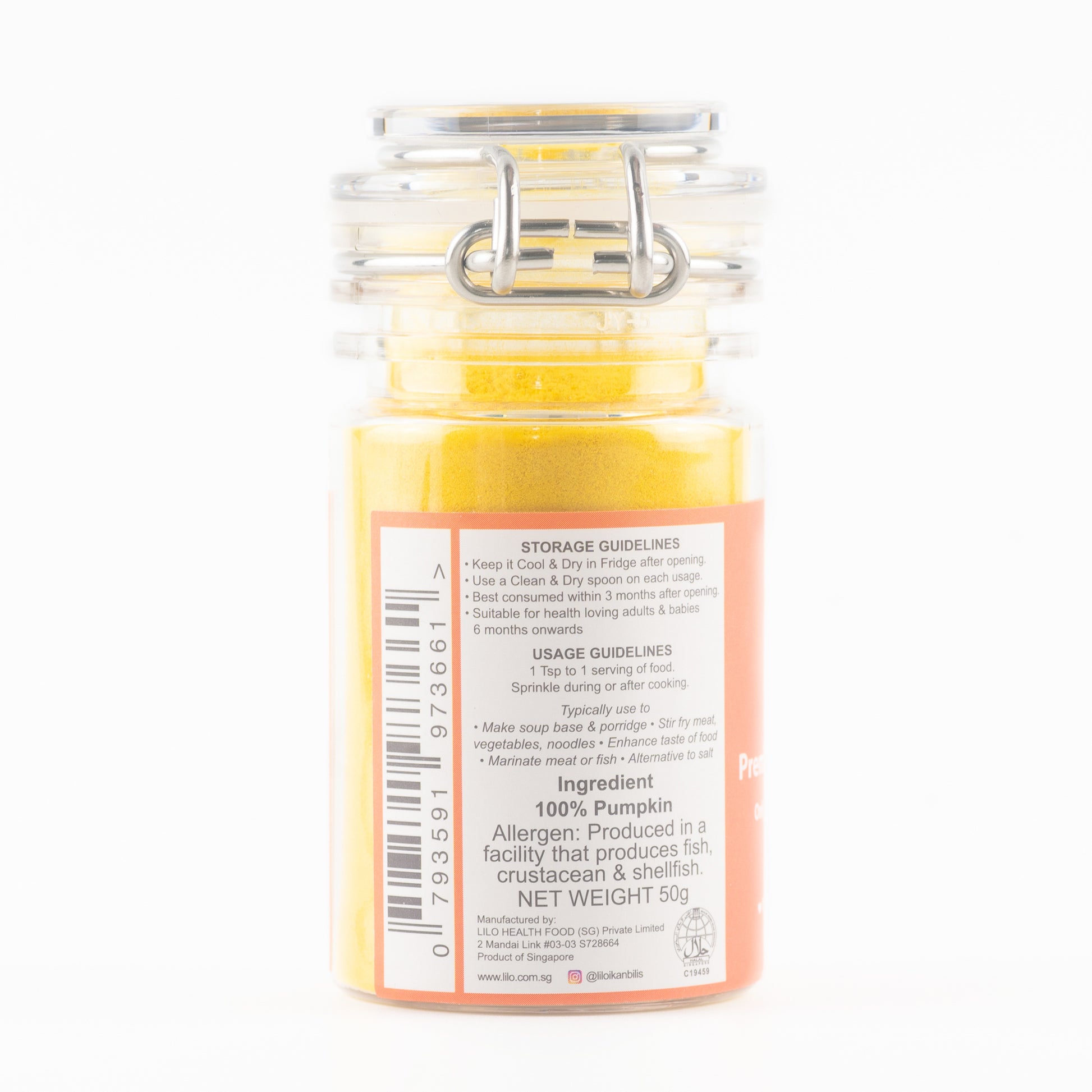 Pumpkin Powder 50g Bottle - Lilo Premium Series - Lilo Premium Ikan Bilis Powder